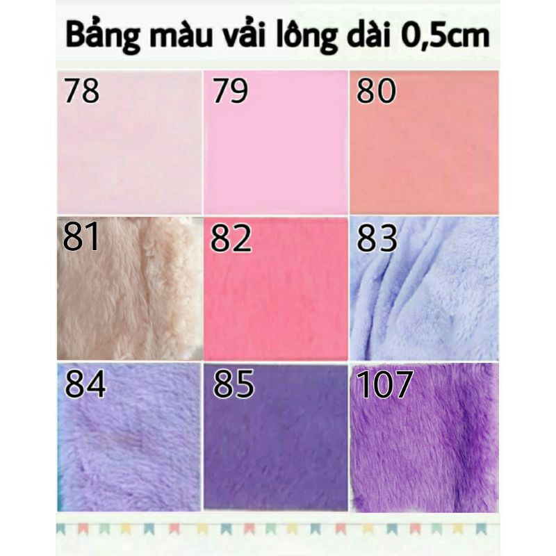 Vải lông dài 0,3cm - 0,5cm  may tóc Doll KPOP