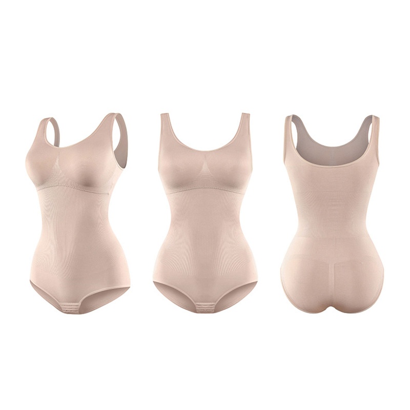 Xiangbao Bộ Áo Liền Quần Định Hình Cơ Thể Không Đường May Có Gân Cho Nữ