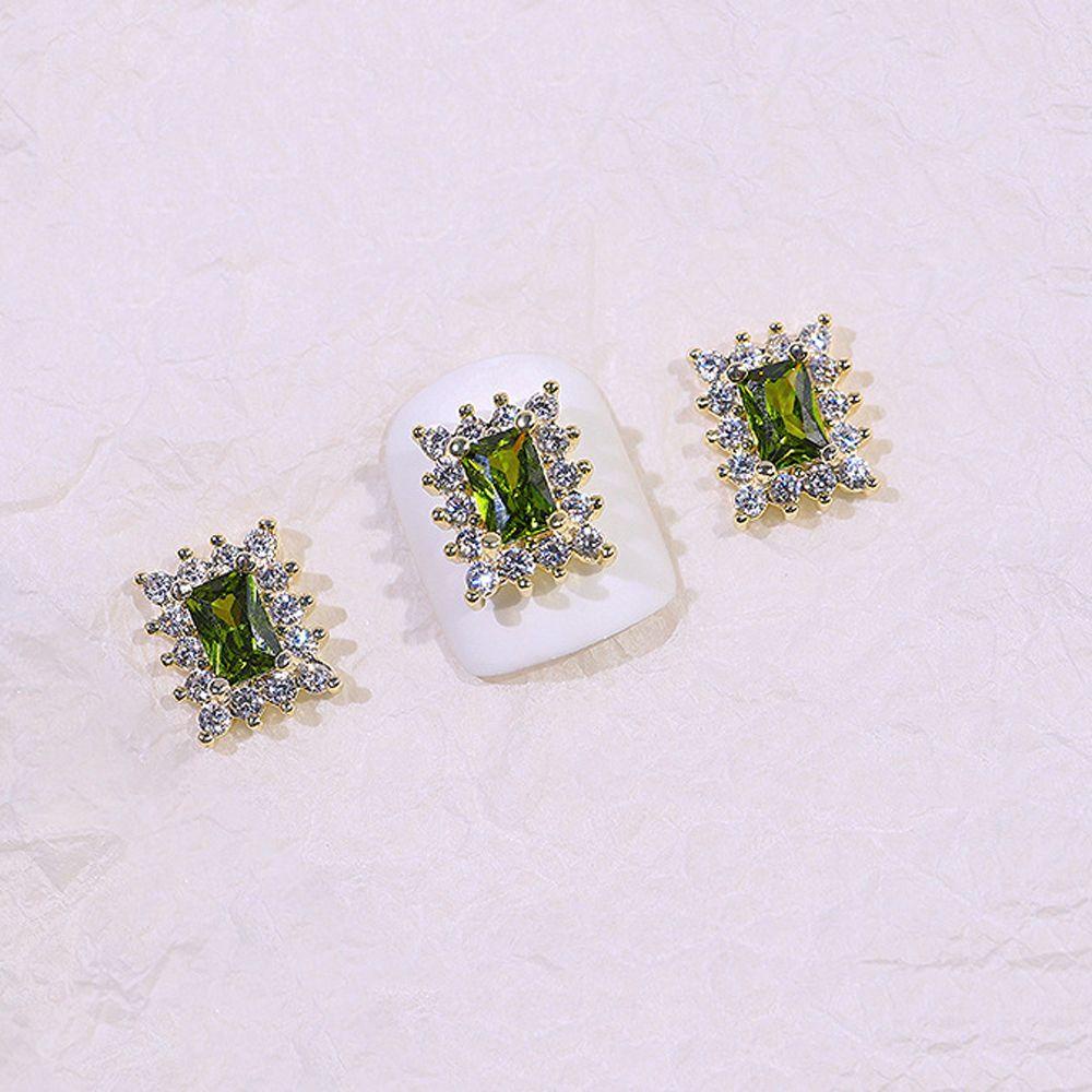 Miếng Dán Trang Trí Móng Tay Xinh Xắn|Phụ Kiện Trang Trí Móng Tay Hình Chữ Nhật 3D Lấp Lánh Sang Trọng Thời Trang Cho Nữ