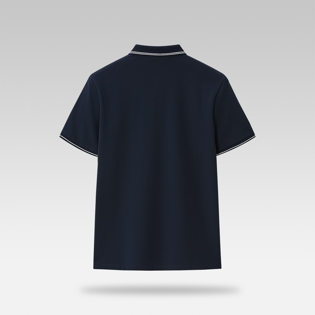 HLA - Áo POLO nam vải cotton lạnh in logo chữ đơn giản Simple letter hypoallergenic icy cotton Polo shirt
