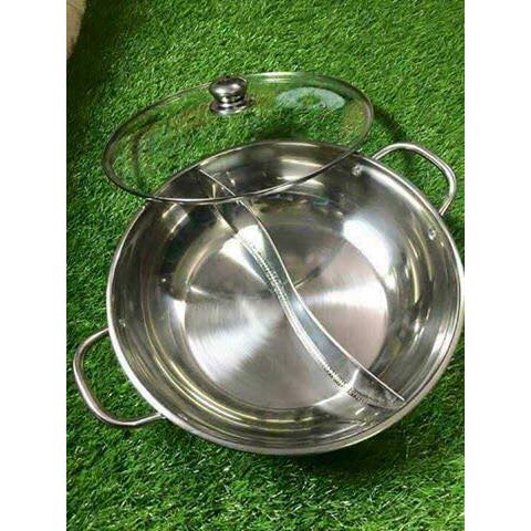 Nồi Lẩu 2 Ngăn, 2 Vị Inox 30 Cm Có Vung 𝗚𝗜𝗔𝗗𝗨𝗡𝗚𝗛𝗔𝗡𝗢𝗜𝟯𝟵