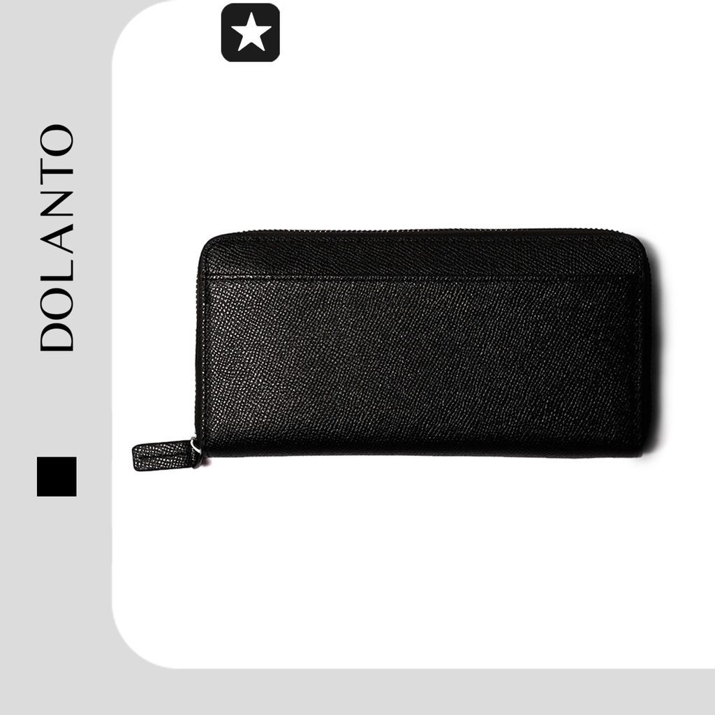 Bóp Dài Cầm Tay DEVON Ví Da Thật Saffiano Khóa Kéo Sang Trọng Unisex Dành Cho Nam Nữ DOLANTO