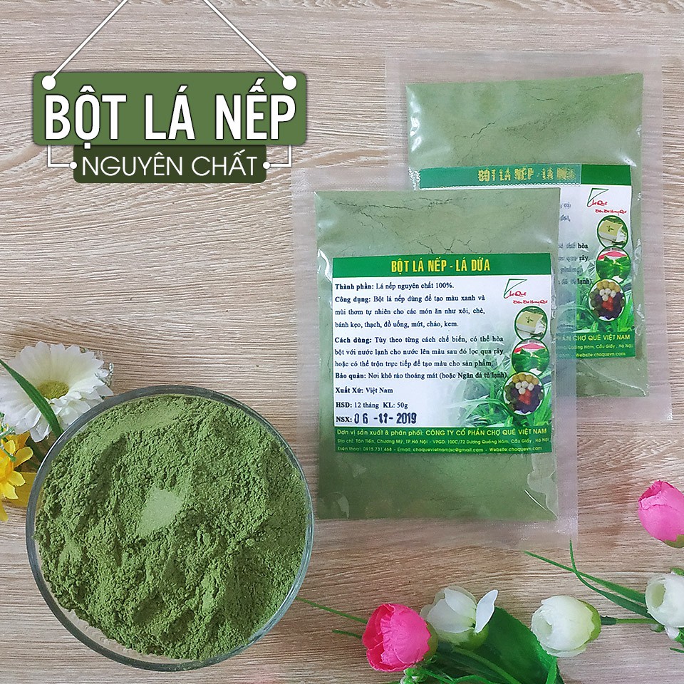 Bột Lá Dứa Lá Nếp Sấy Lạnh Nguyên Chất Gói 20gr/50gr/100gr