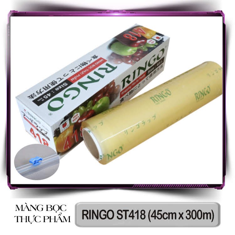 CUỘN MÀNG BỌC THỰC PHẨM RINGO LỚN ST612 (30cm x 500m), ST618 (45cm x 500m),ST412 (30cmx275m), ST418 (45cmx300m) | BigBuy360 - bigbuy360.vn