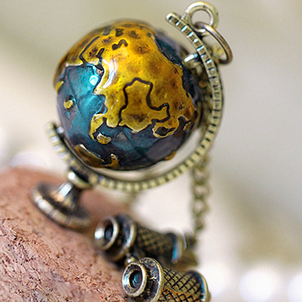 Dây chuyền hợp kim hình Địa Cầu Mini xinh xắn