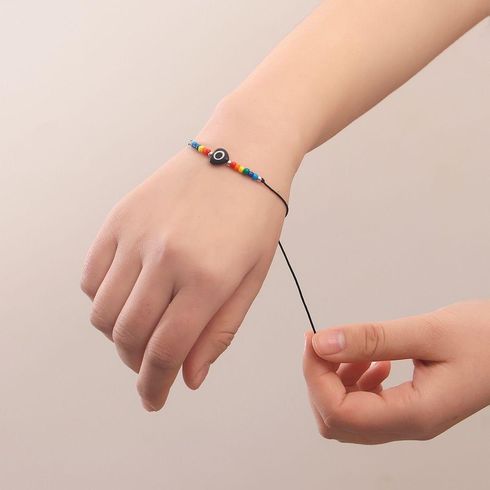 VANES1 Vòng Tay Hình Mắt Quỷ Nhiều Màu Tùy Chỉnh Phong Cách Bohemia Thời Trang Cho Cặp Đôi