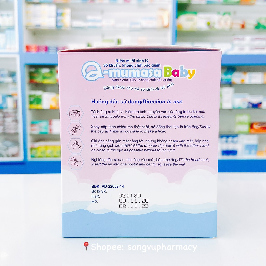 Nước muối sinh lý vô khuẩn cho bé Q-mumasa Baby