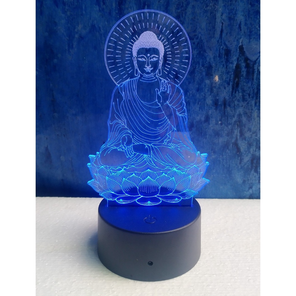 Đèn led 3d Phật, đèn thờ phật.