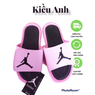 🎁Hàng sẵn + Tặng hộp + Ảnh thật🎁 Dép jordan hydro 6 quai ngang nam nữ màu hồng logo đen