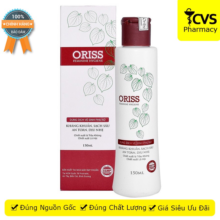 Dung dịch vệ sinh phụ nữ ORISS - Giúp kháng khuẩn, khử mùi, giảm kích ứng - cvspharmacy