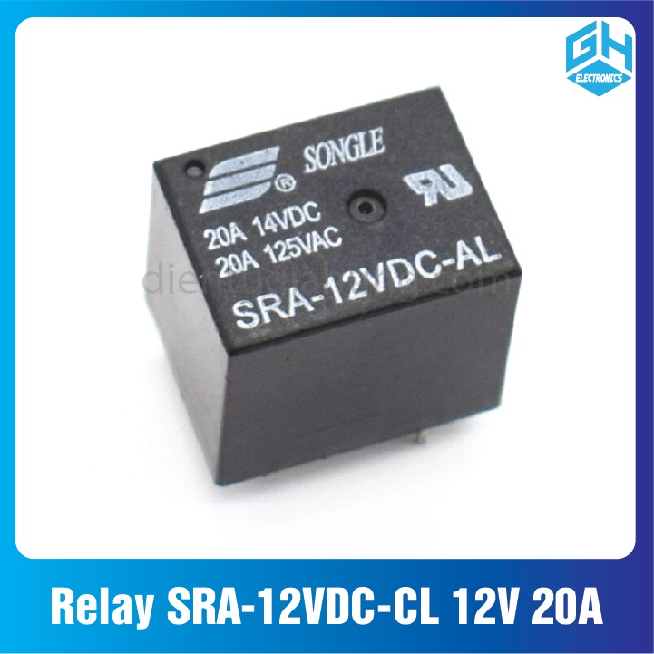 Relay SRA-12VDC-CL 12V 20A loại 5 chân màu đen