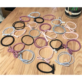 100 thun buộc tóc cột tóc giản dị hàn quốc