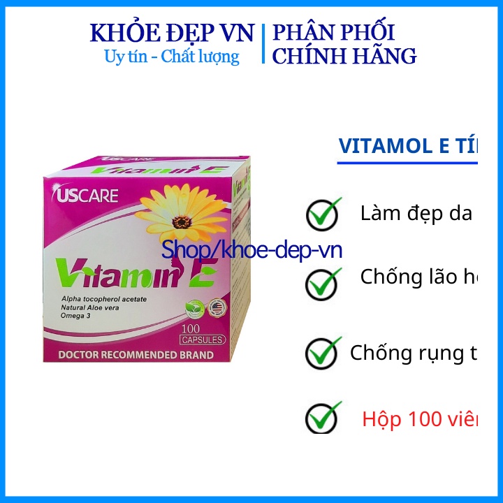 Vitamin E tím Hoa Cúc giúp sáng da, căng mịn da.