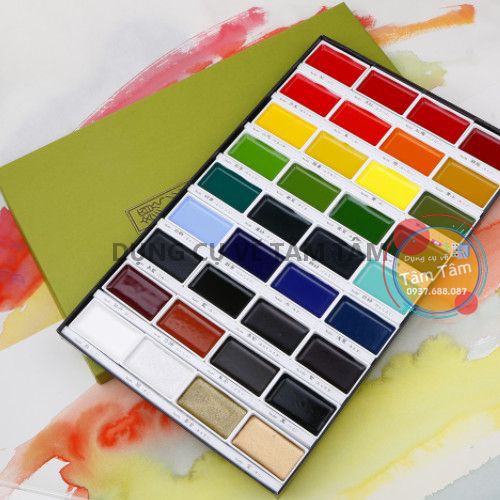 [ TÂM TÂM ]-Màu nước Kuretake Gansai Tambi bộ 36 màu-