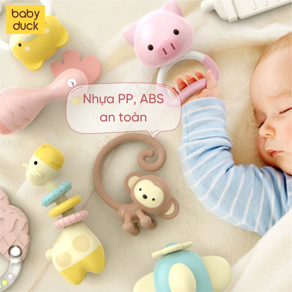 Xúc xắc gặm nướu cho bé Goryeo được làm từ nhựa ABS cao cấp có hộp đựng 6/9 món, lục lạc cho bé, đồ chơi