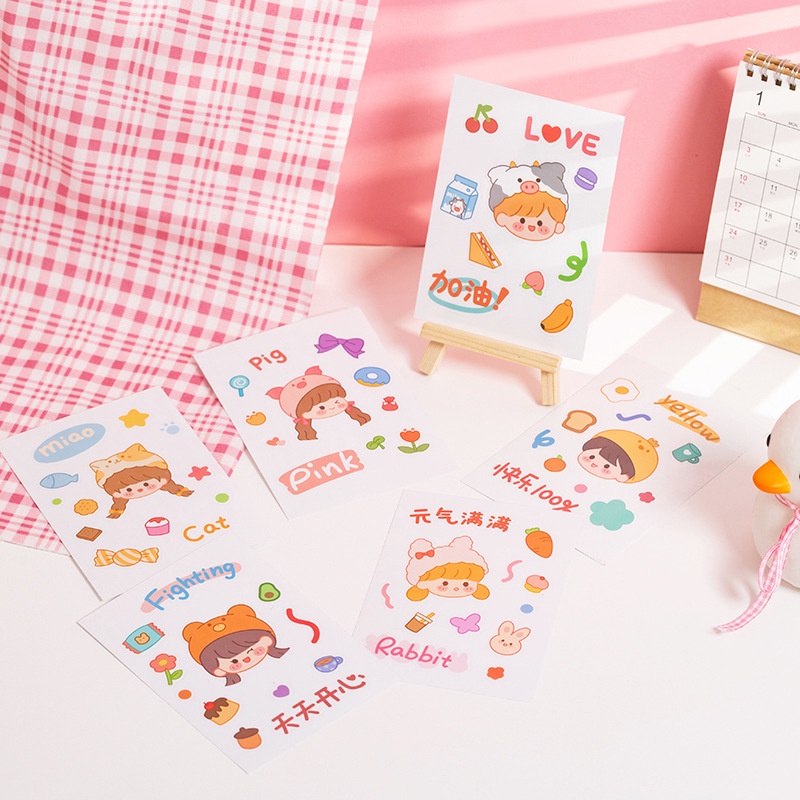 Miếng dán nhiều kiểu tùy chọn đáng yêu dùng trang trí sổ tay / điện thoại / cốc nước