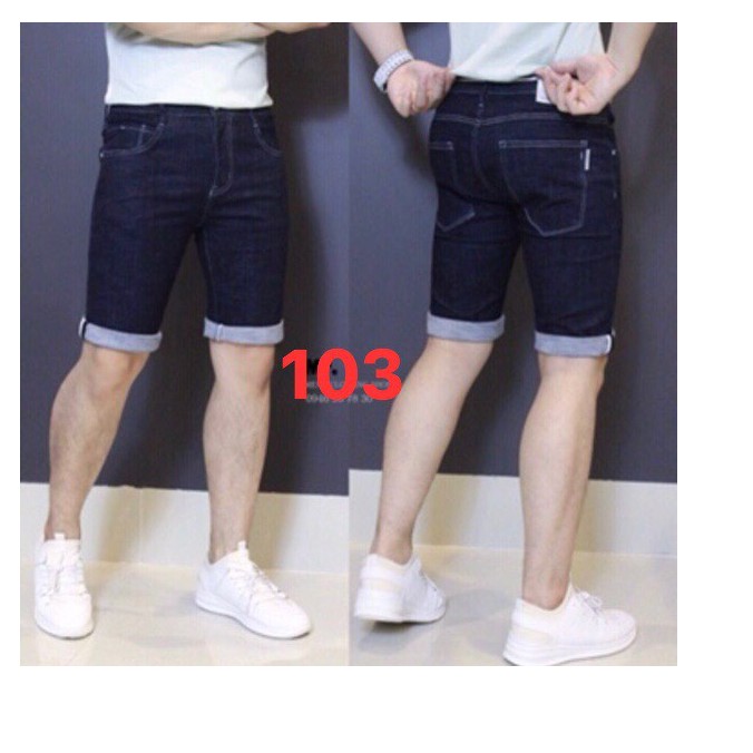 QUẦN SHORT JEAN NAM MÀU XANH TRƠN CHẤT CO GIÃN HÀNG XỊN BÁN SHOP MS6
