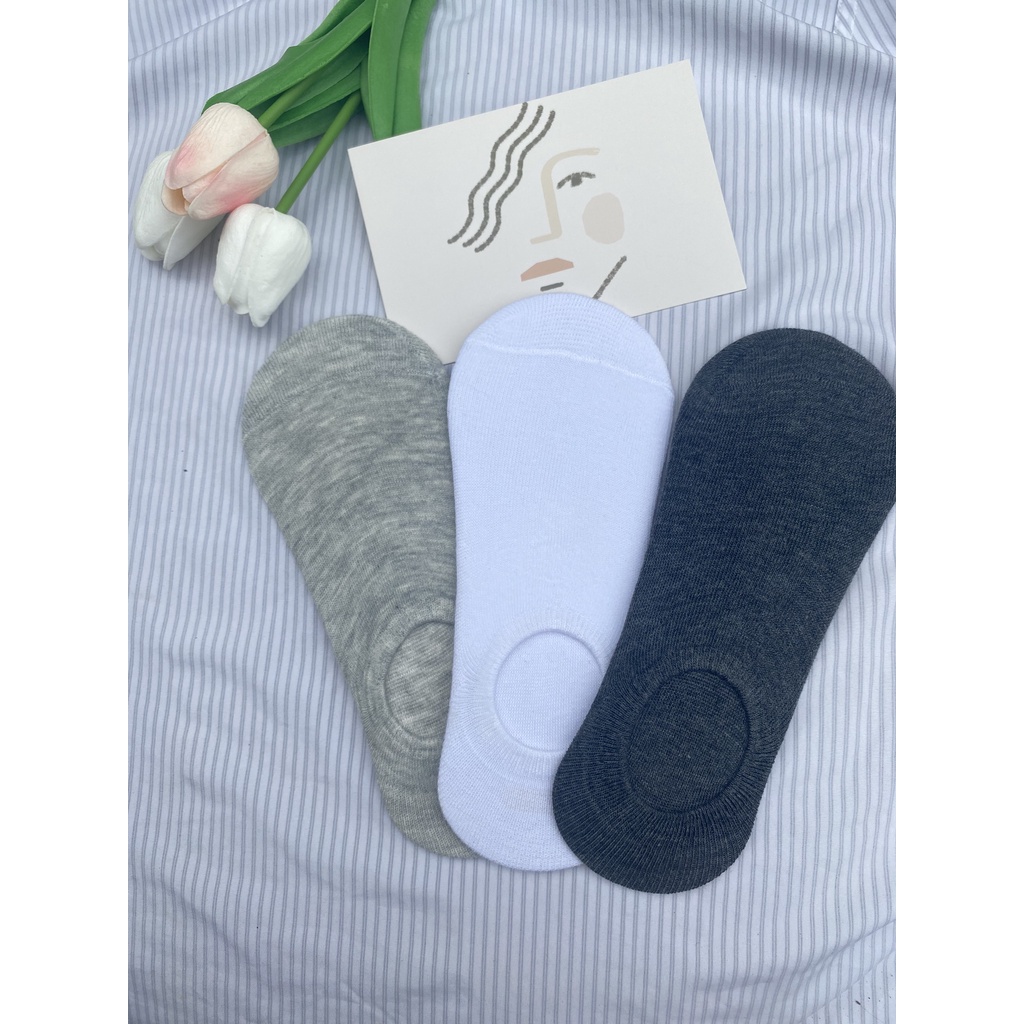 Set 3 tất lười nam cổ ngắn Muzinu vớ nam có đệm gót chống tuột cao cấp TN227