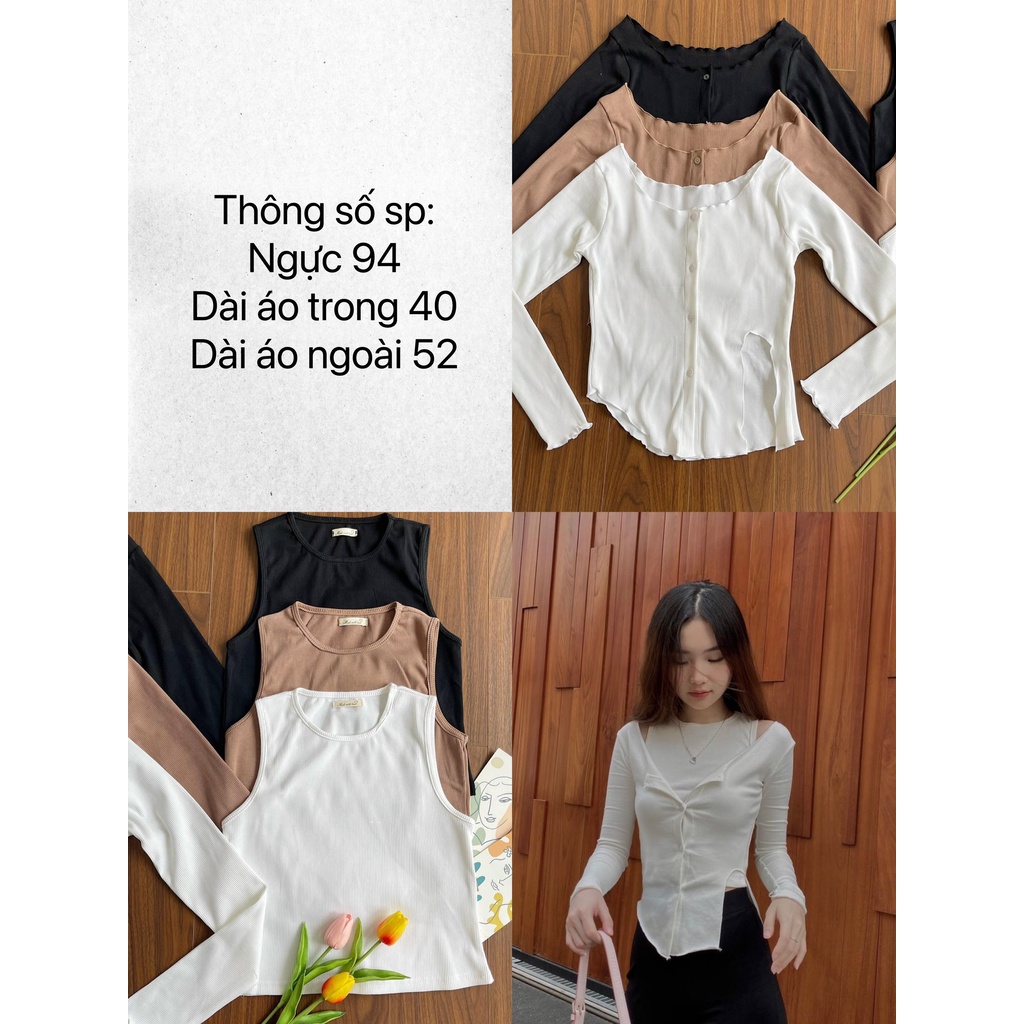 SET HAI ÁO TAY DÀI VÀ BALO TÁCH LẺ PHỐI XINH XẮN - PEACH TOP