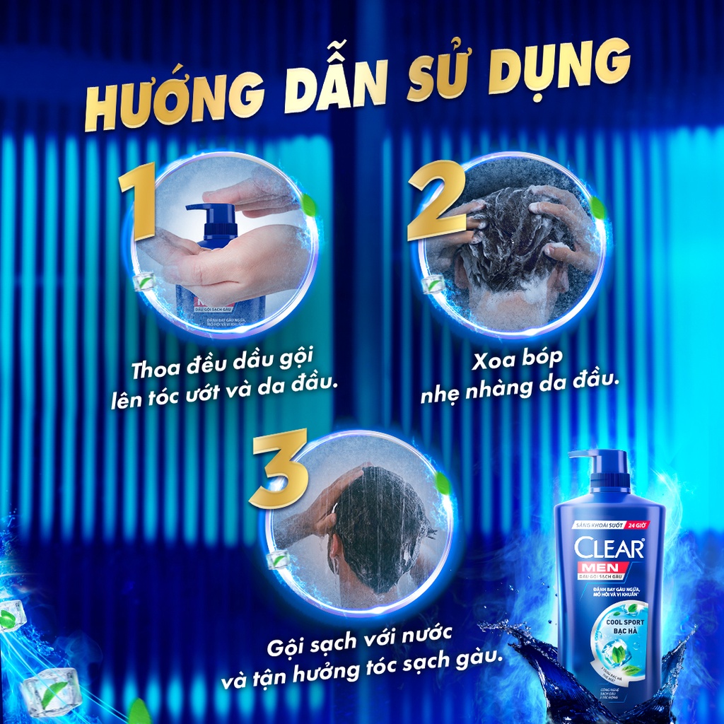 Dầu Gội Đầu Clear Men Deep Cleanse Than Hoạt Tính Đánh Bay Gàu, Ngứa Và Dưỡng Tóc Khỏi Khói Bụi 900G