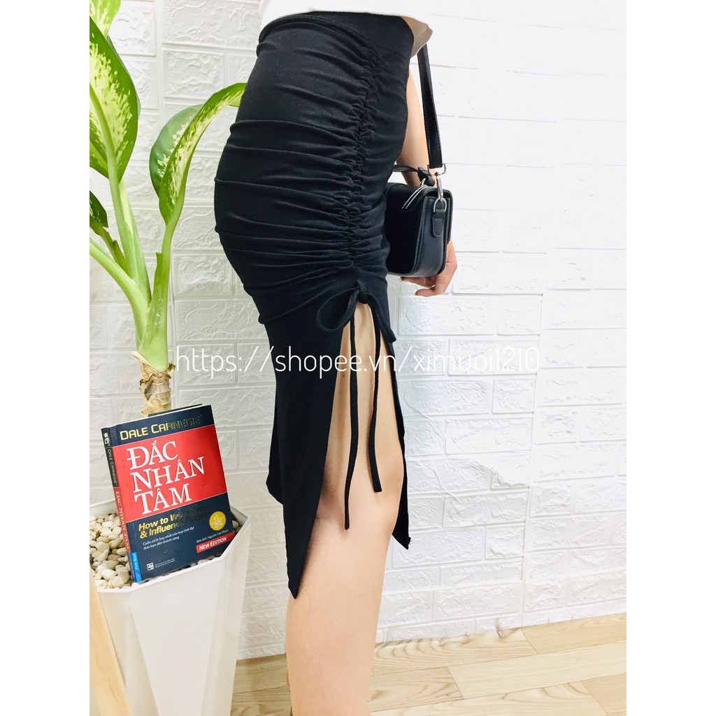 Chân Váy Rút Dây 1 Bên_Tôn dáng_Vải Dày_Siêu Co Giãn [Video+Ảnh Thật] | BigBuy360 - bigbuy360.vn