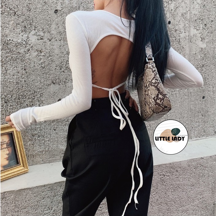 Áo Hở Lưng Tay Dài Bigsize Dưới 80Kg Cột Dây Lưng "HLTD"