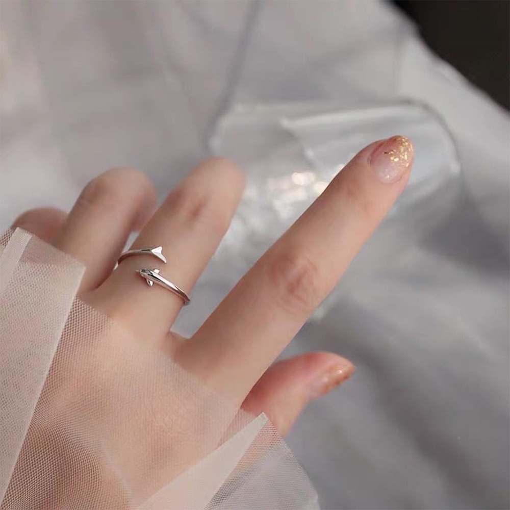 Nhẫn Hở Tùy Chỉnh Hình Rắn/ Cá Heo/ Cá Heo Thiết Kế Đơn Giản Thời Trang Cho Nữ