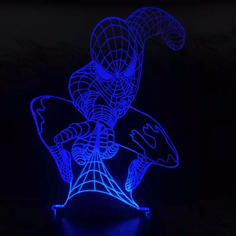 Marvel Đèn Led 3d Người Nhện Độc Đáo Spiderman Siêu Anh Hùng Spuper Hero Đèn Led 16 màu