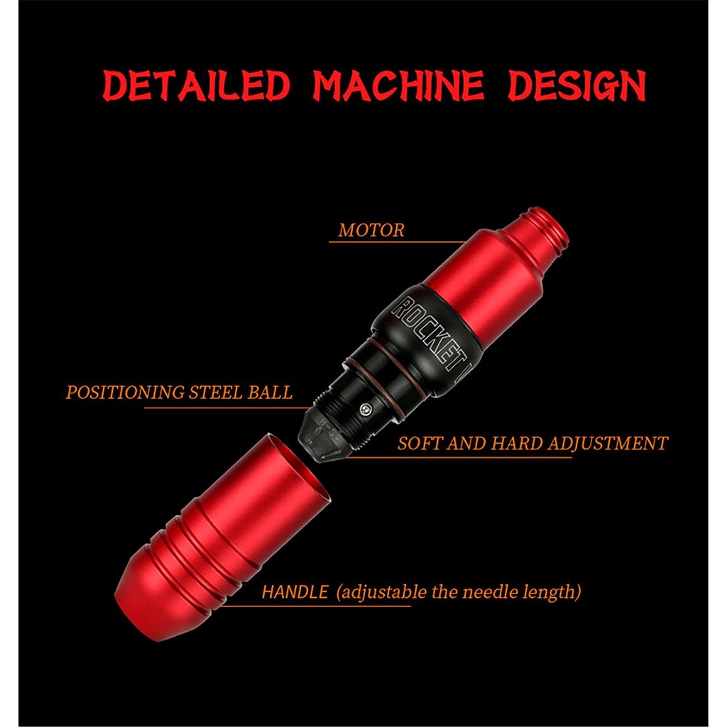 Hàng Mới Về 2022 Máy Xăm Rocket V3 Bút Xoay Với Động Cơ Nhật Bản Mạnh Mẽ Yên Tĩnh Cho Ống Lót Và Đổ Bóng