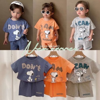 Bộ cộc cotton bé trai bé gái chó SNOOPY chất đẹp