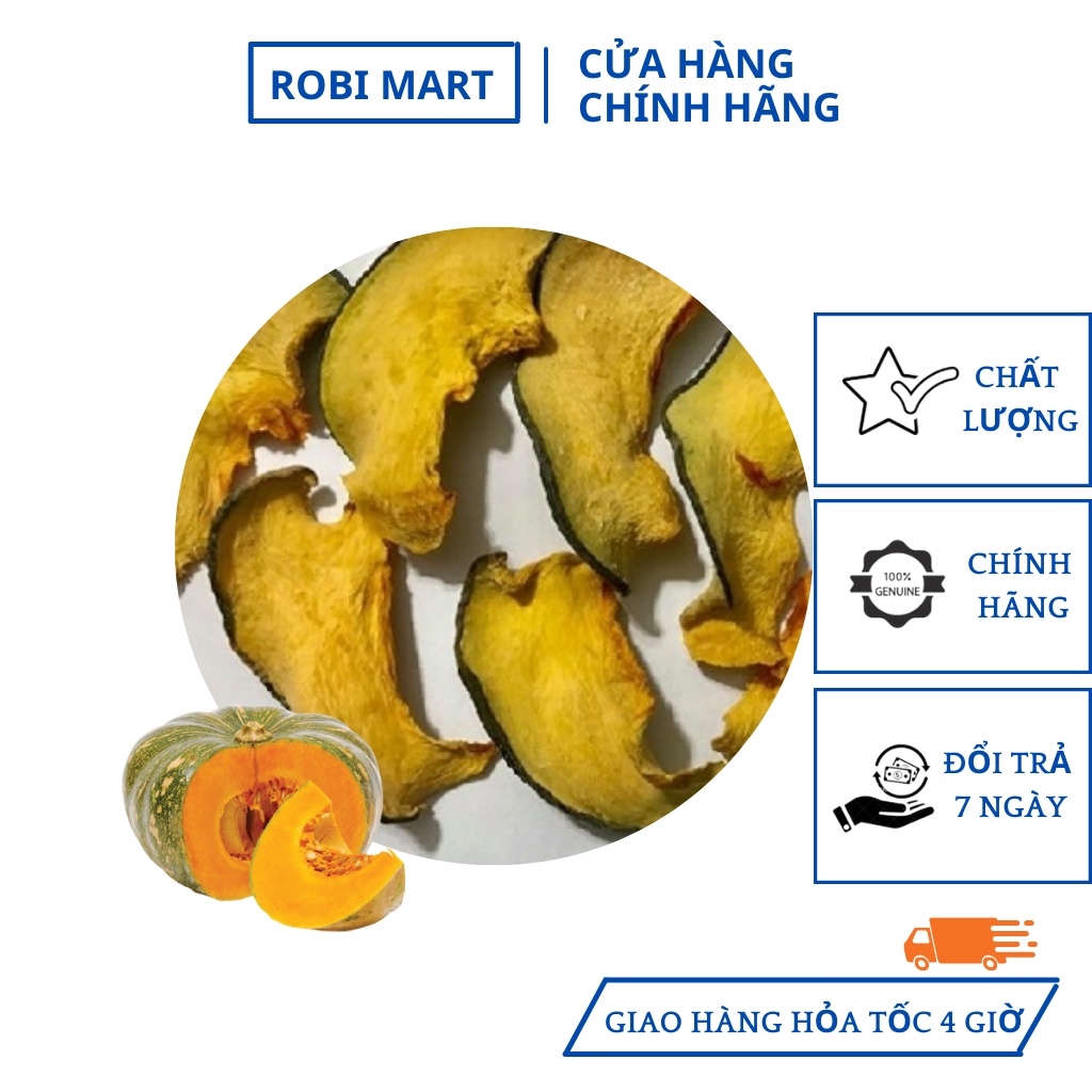 Bí đỏ thái lát sấy lạnh Robi Mart gói 20g - Lát đẹp hàng chính hãng