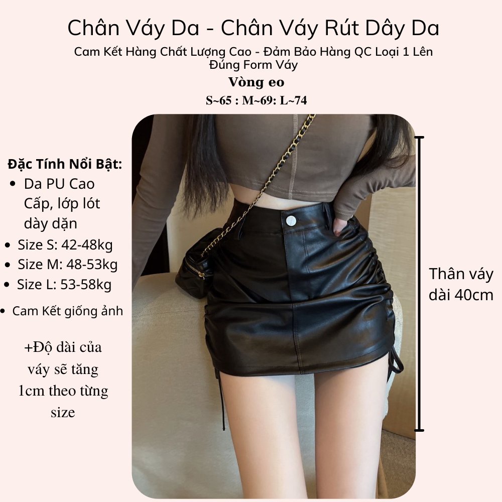 Chân Váy Da ANNA.OFFICIAL Siêu Xinh Hàng Qc Loại 1 Freeship, Chân Váy Rút Dây Da PU Xịn Sò Thời Trang Thu Đông | BigBuy360 - bigbuy360.vn