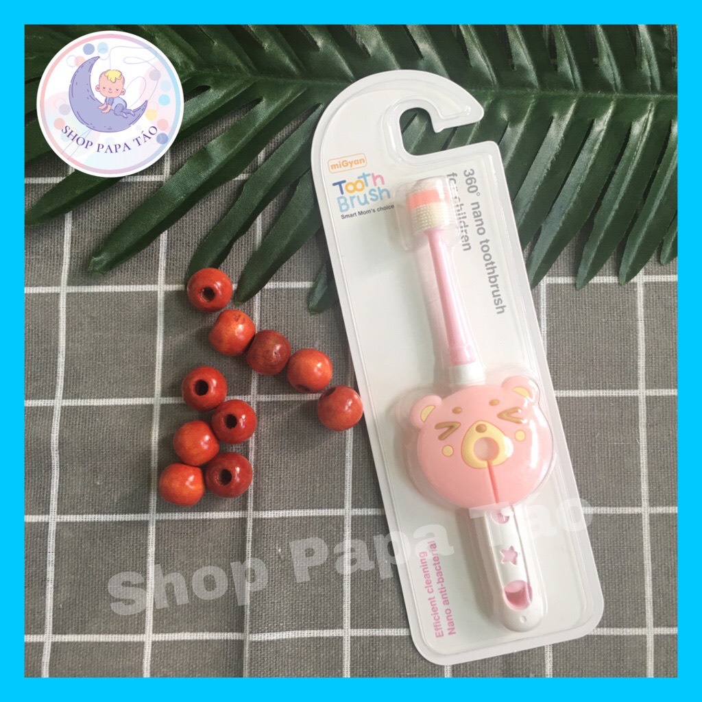 Bàn chải đánh răng Nano siêu mềm xoay 360° cho bé