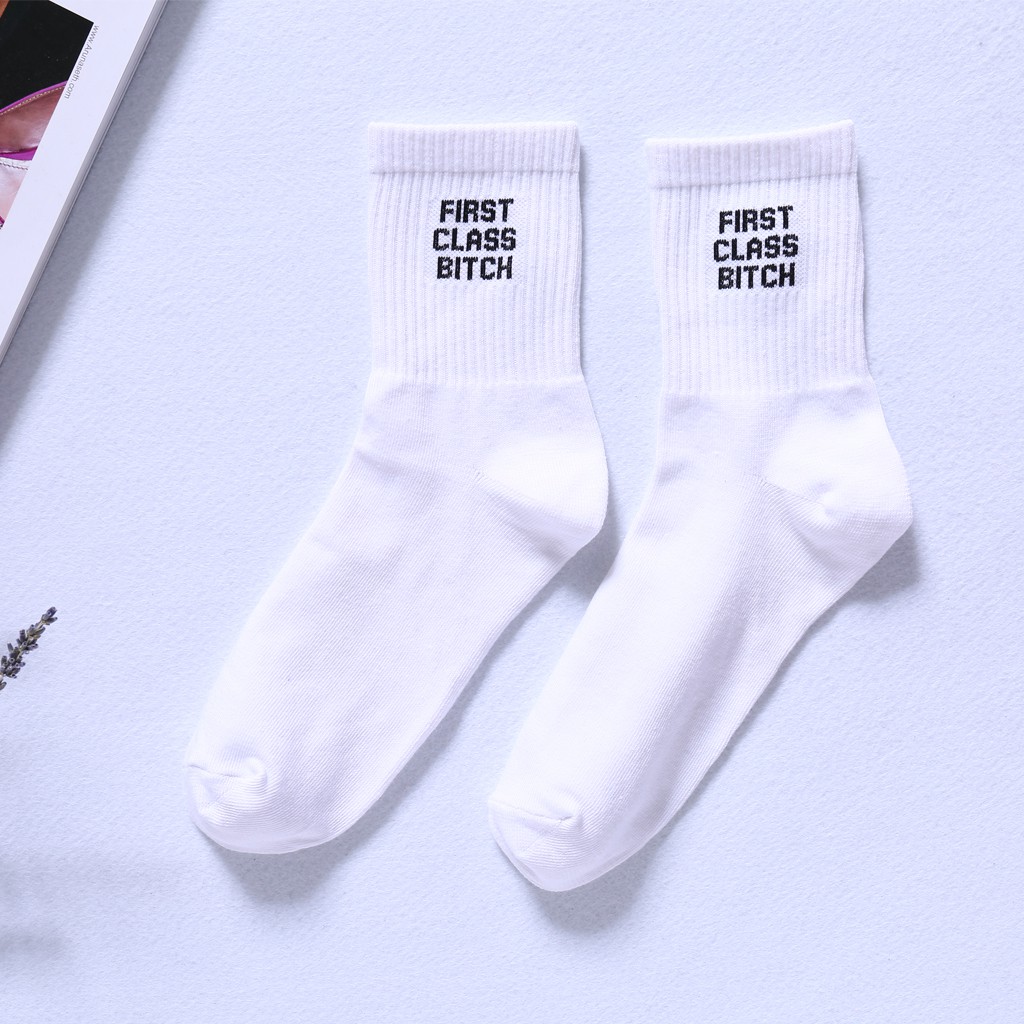 Vớ dài có in chữ thời trang phong cách cho nam / nữ