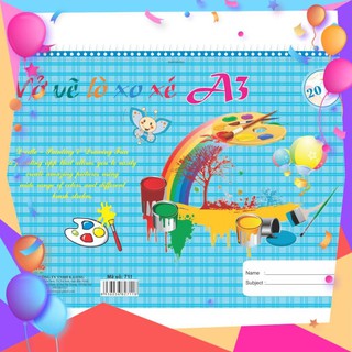 [Sổ lò xo đẹp xinh ] Vở vẽ KLONG lò xo xé A3 - 20 tờ; MS 711