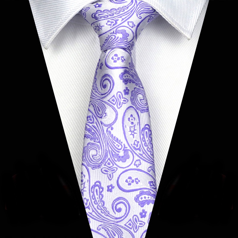 Cà Vạt Lụa 8CM Họa Tiết paisley Cá Tính Cho Nam