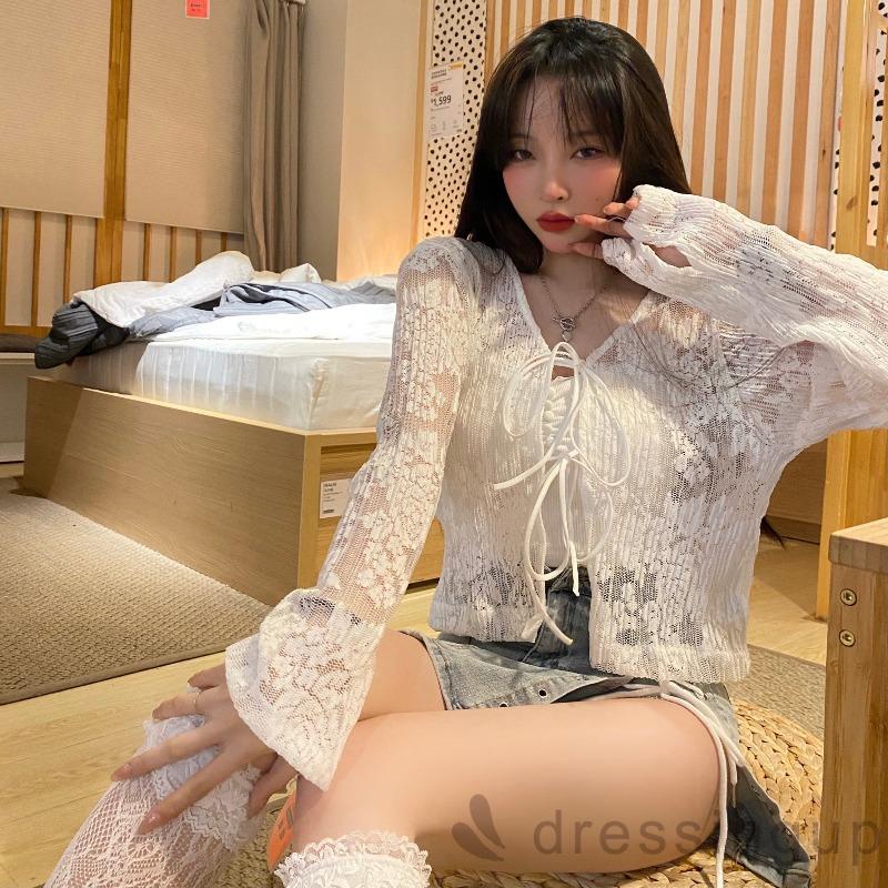 Đầm Nữ Tay Dài Cổ Chữ V Thời Trang