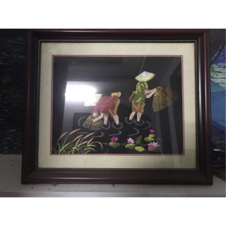 Tranh thêu tay đánh dậm 25x35