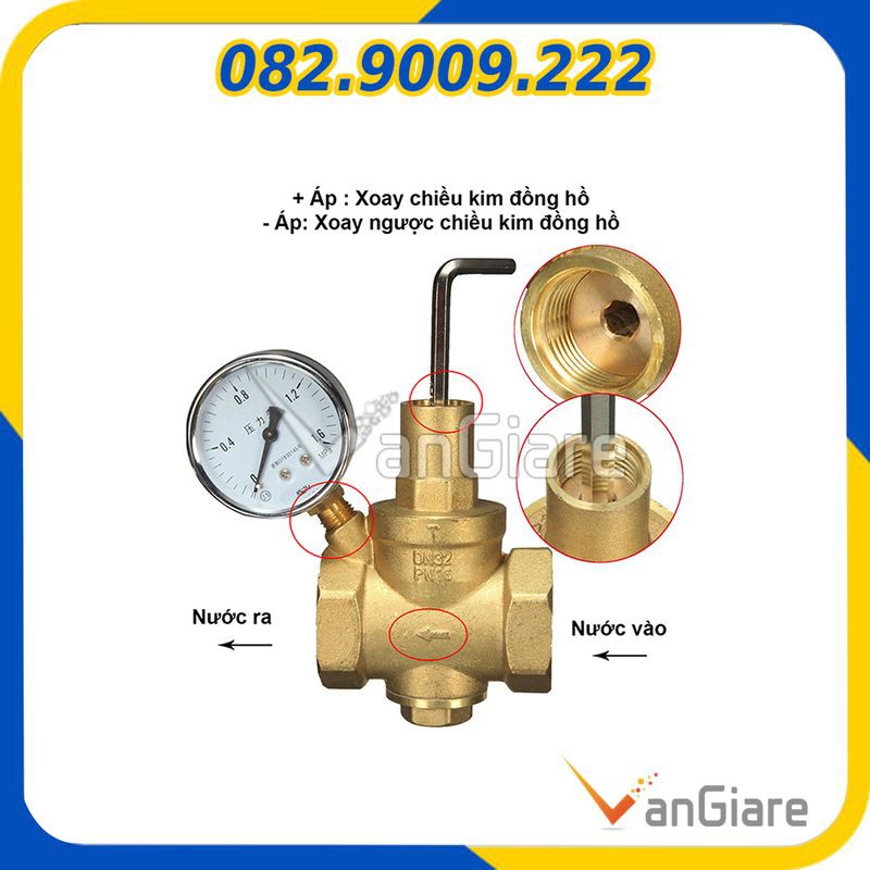 Van giảm áp lực nước PN16 Đài Loan phi 42 49 60 - van điều áp suất
