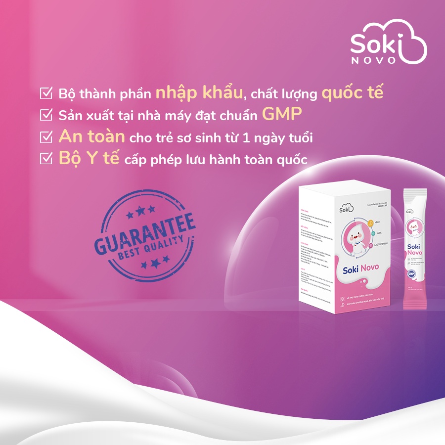 Sữa SOKI NOVO Khắc Phục Nôn Trớ, Đầy Hơi, Rối Loạn Tiêu Hóa Cho Trẻ Hộp 18 Gói