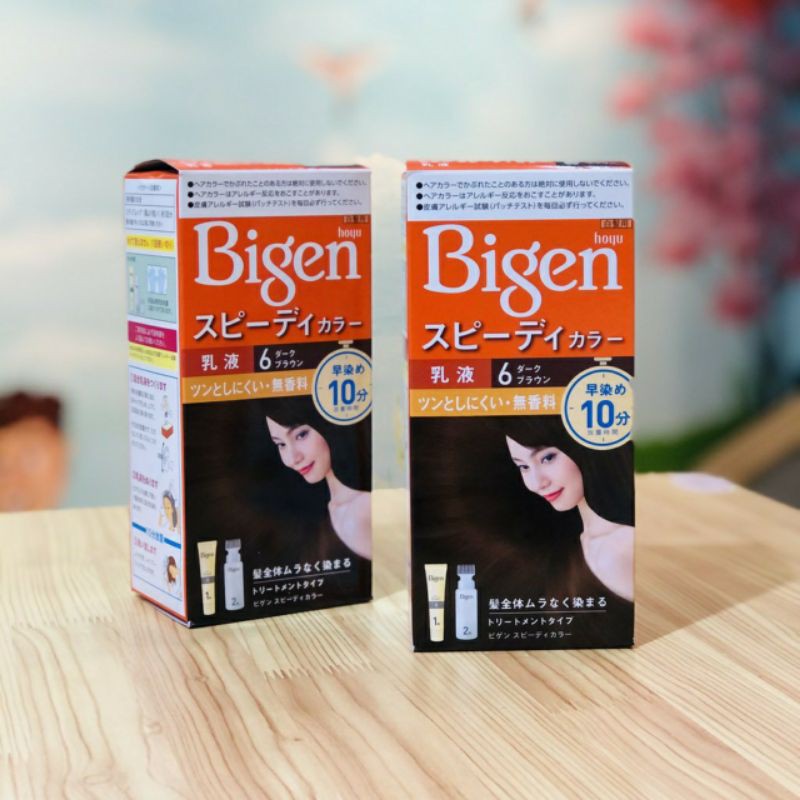 Nhuộm Phủ bạc tự chải Bigen