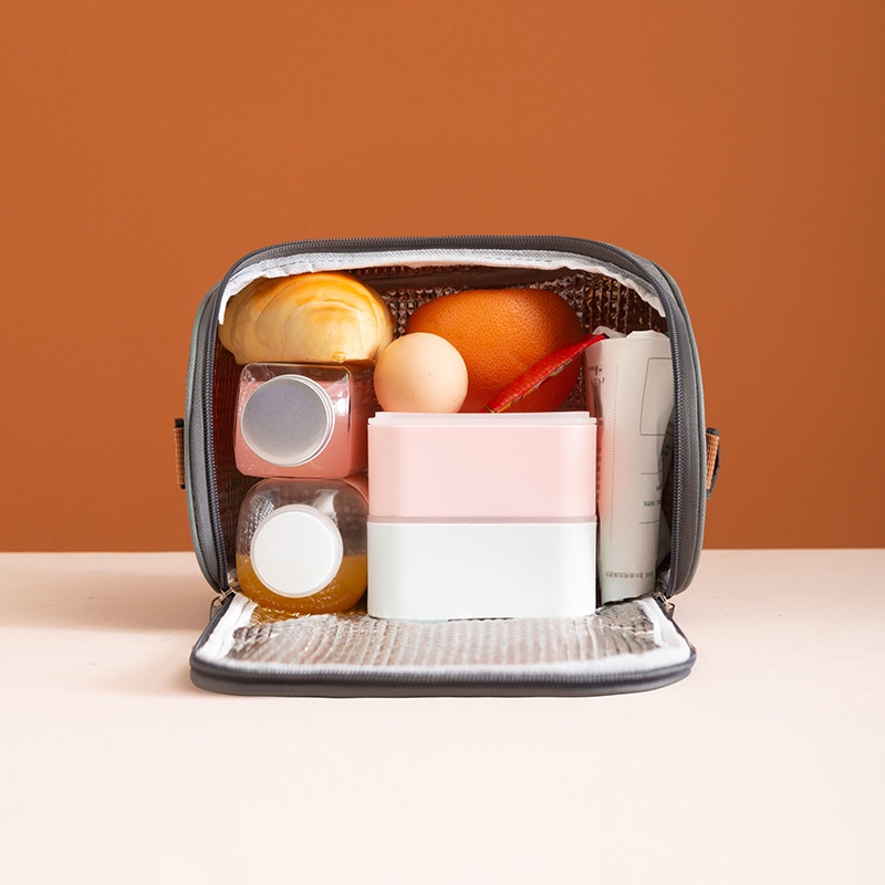 Túi đựng cơm giữ nhiệt We Young vải Oxford cao cấp, kiểu dáng tối giản, sáng trọng, túi đựng cơm tròn có quai đeo chéo