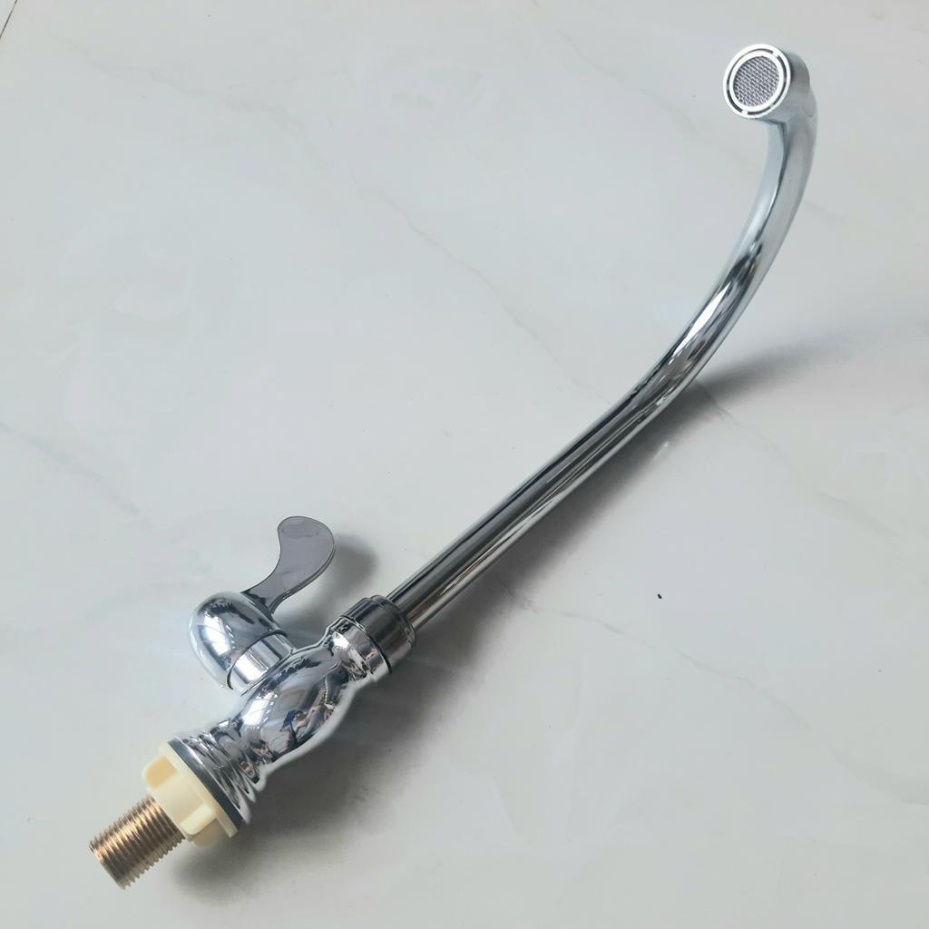 Vòi Rửa Chén Bát Lạnh Hợp Kim Thép Không Gỉ Quay 360 Độ Dùng Cho 1 Hoặc 2 Hộc Chậu