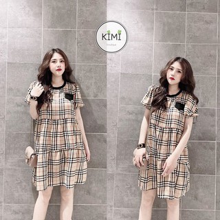 Váy babydoll BBR kẻ