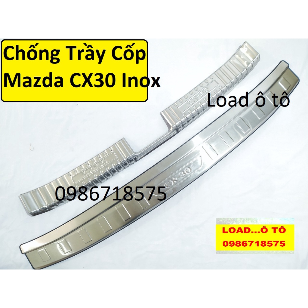 Chống Trầy Cốp Trong Ngoài Inox  Xe Mazda CX30, CX3 2021-2022 Cao Cấp Nhất Thị Trường