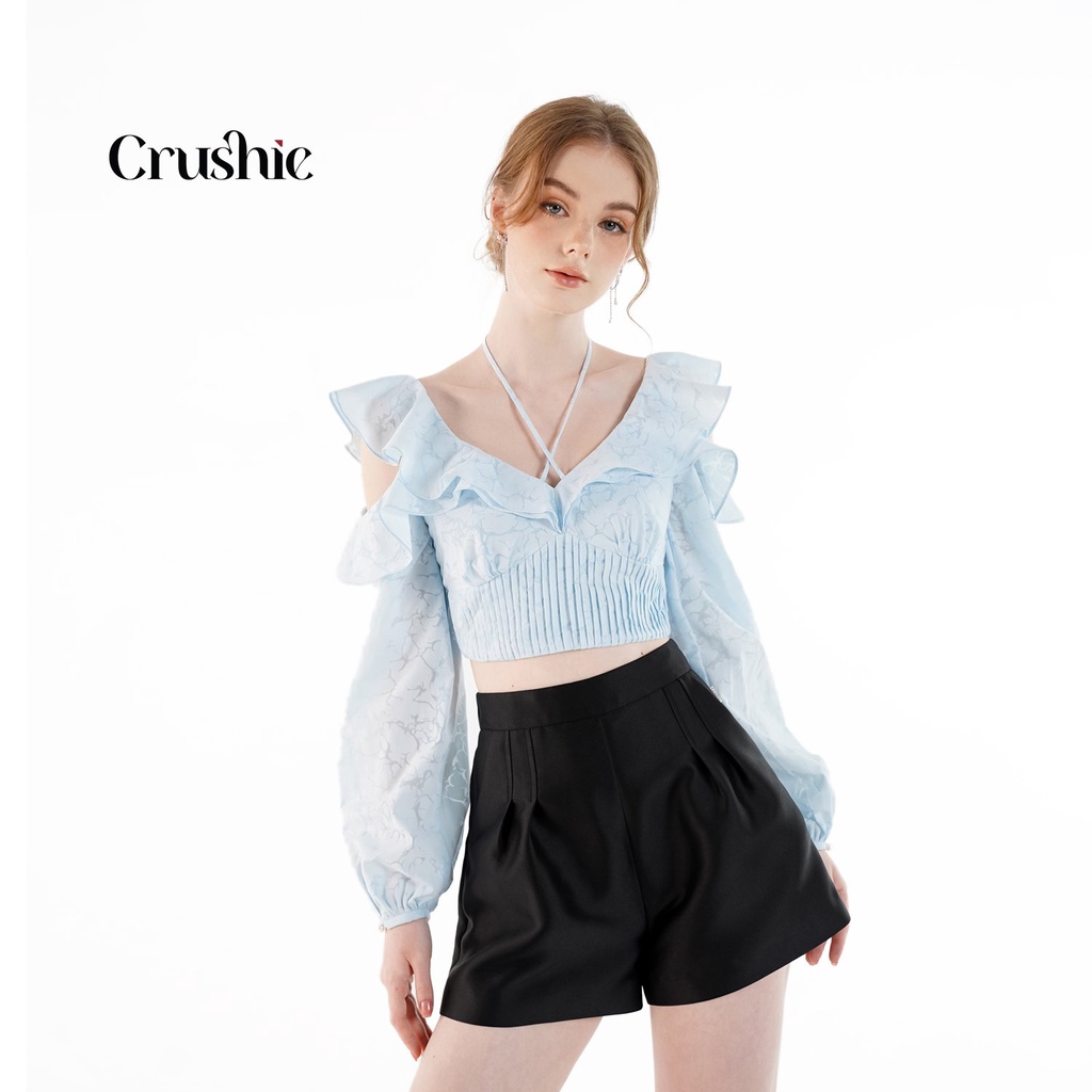 Áo kiểu Crushie dáng croptop tay dài cách điệu Lilly