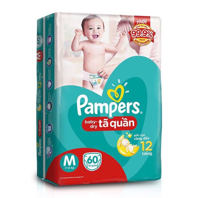 BỈM PAMPER QUẦN BABY-DRY JUMBO ĐỦ SIZE M74/L68/ XL62/XXL56 CỰC ĐẠI