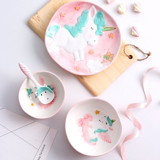 Set bát đĩa kỳ lân siêu xinh cho gia đình
