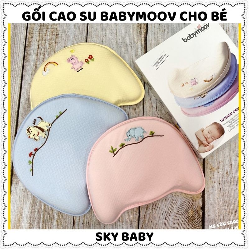 Gối cao su non chống bẹp đầu, méo đầu, chống trào ngược Babymoov chính hãng cho bé sơ sinh