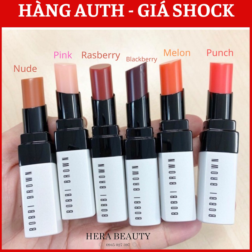 [TEM CHÍNH HÃNG] FullBox_Son Dưỡng Bobbi Brown 2.3g | extra lip tint: bare pink, bare melon, punch, rasberry